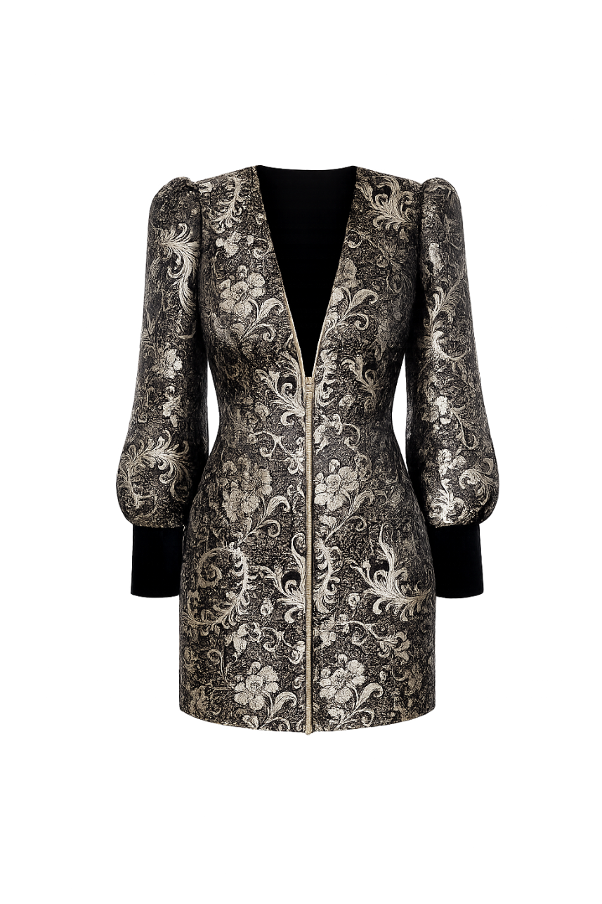 Belladonna Brocade Mini Dress