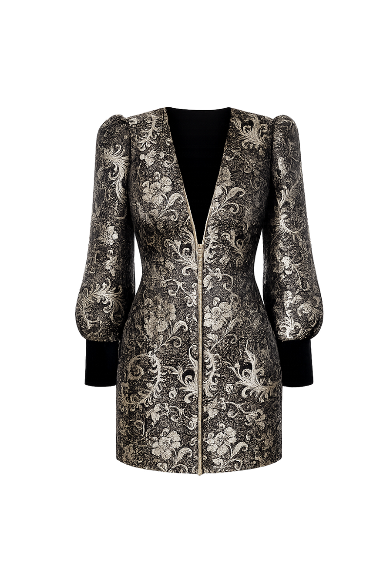 Belladonna Brocade Mini Dress